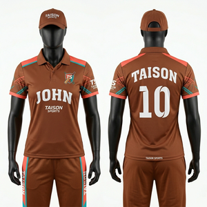 Conjunto de Uniforme de Cricket para Mujer, Tela de Poliéster de 165 GSM que Absorbe la Humedad, Diseño de Paneles Laterales Rojos y Azul Marino, Nombre y Número Personalizados Sublimados - Product Image 4