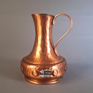 Vintage Copper Pitcher Hand Hammered Metal <b>Jug</b> 1.5L Durable Design for <b>Drinks</b> Party Use - Product Image 3