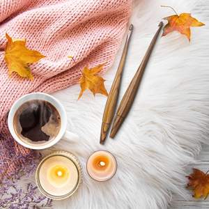 Agujas de Tejer de Madera Hechas a Mano, Diseño Ergonómico, Ecológicas, Duraderas, Acabado Liso, 11.5 cm de Largo, 1 mm de Grosor - Product Image 6