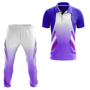 ชุดยูนิฟอร์มคริกเก็ตชาย เสื้อโปโลแขนสั้น กางเกงเอวยางยืด ลายพิมพ์เรขาคณิต ผ้าโพลีเอสเตอร์ซับเหงื่อ - Product Image 3
