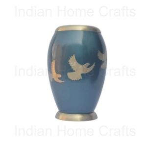 Blue Aluminum Cremation Urn Metal Keepsake <b>Casket</b> Memorial <b>Ashes</b> Container Remembrance Urn Custom Decorative Burial Use - Product Image 3