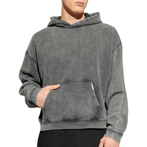 Fabricant de sweats à capuche tendance effet délavé, fournisseur de sweats oversize en molleton de coton premium - Product Image 1