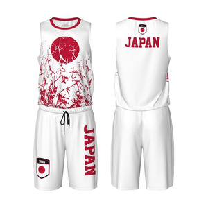 Japan Flag Grain Basketball Jersey Uniform Suit for Men Adults Training <b>Athletic</b> Set - Product Image 1