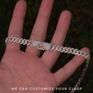 สร้อยคอคิวบันลิงค์แบบ Iced Out เงินแท้ 925 ประดับเพชรโมอิสซาไนต์ทรงเหลี่ยมเจียระไนแบบ Brilliant Cut เครื่องประดับฮิปฮอปสำหรับงานปาร์ตี้ ของขวัญสำหรับคนรัก - Product Image 3