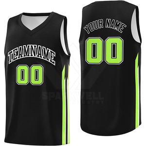 Camiseta de Baloncesto Personalizada, 100% Poliéster, Impresión Digital, Negra y Blanca, Malla sin Mangas, Cuello en V, Unisex, para Adultos, Nombre y Número del Equipo - Product Image 3