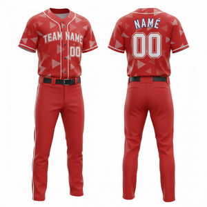 Conjunto de Uniforme de Béisbol de Diseño Personalizado con Pantalones de Jersey con Botones, 100% Poliéster, Secado Rápido y Transpirable, para Todas las Temporadas, para Deportes de Equipo - Product Image 5