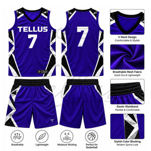 Tenue de basket-ball de qualité supérieure à prix abordable, impression par sublimation, ensemble de tenues de basket-ball très demandé pour la vente en ligne - Product Image 6