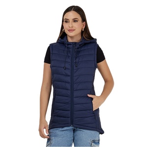 OEM Custom Logo Regular Quilted Knitted 100% Polyester Women's Sleeveless Slim Fit Breathable Winter <b>Jackets</b> - Product Image 3