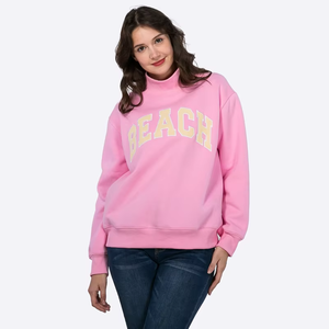 Sweat-shirt surdimensionné en coton pour femme, col montant, style streetwear, personnalisable avec logo, vente en gros, fabricants de sweats de créateur - Product Image 6