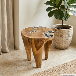 Uniquely Designed Modern Round Step <b>Stool</b> Wood and Aluminium Home Furniture <b>Bar</b> <b>Stool</b> Chair - Product Image 6