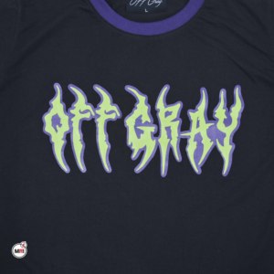 T-shirts en jersey de coton sur mesure à manches courtes, col rond, coupe classique, avec impression de lettres blanches, style PUNK, bordure contrastée - Product Image 5