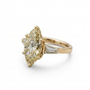 Modern 8K Yellow Gold IGI Certified Prong Setting Diamond Engagement <b>Ring</b> Bright Polished Wedding Band Jewelry Gift for Everyday - Product Image 3