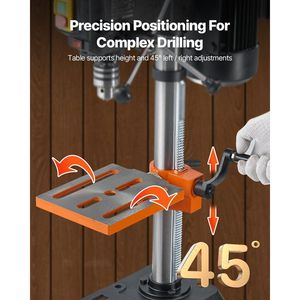 Taladro de Banco con Motor de Inducción Ajustable de 650/1050/1800/2350/3100 RPM y 6.2A, Máquina de Perforación de Sobremesa de 1050 RPM - Product Image 6
