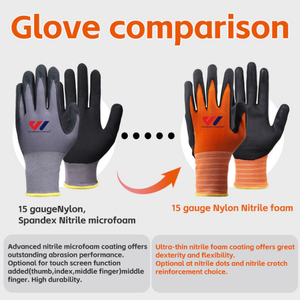 Work <b>Gloves</b> Heavy Resistant Micro-Foam Nitrile Coated Nylon Micro Dot Grip <b>Touch</b> Screen Work Nitrile Foam Safety <b>Gloves</b> - Product Image 5