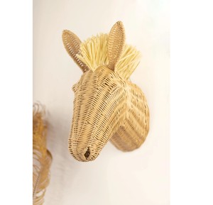 Arte decorativo de pared hecho a mano con forma de cebra, de ratán, ecológico, para decorar el dormitorio infantil. - Product Image 2