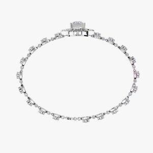 Customized Round Shape Moissanite Diamond Bracelet Bezel Setting 18K White Gold Diamond Bracelet <b>for</b> Both <b>Men</b> and Women - Product Image 3
