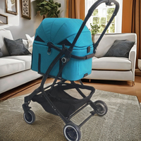 Poussette pour animaux de compagnie en aluminium léger à 4 roues, écologique, pliable, compatible avec le vélo, la moto, la voiture