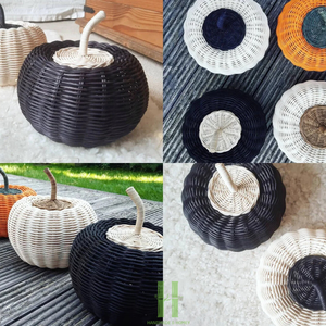 Venta al por mayor Top Seller Cestas de almacenamiento de ratán para niños Juguete hecho a mano Cesta de almacenamiento de calabaza para decoración del hogar OEM aceptable en Vietnam - Product Image 5