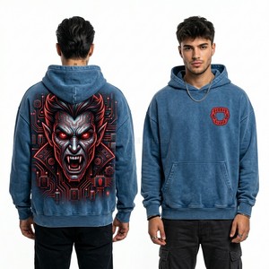 Professional Custom Embroidery Hoodie <b>Men</b> High Quality 3D Chenille Patch Hoodies Heavyweight Cotton <b>Pullover</b> Manufacturer - Product Image 3