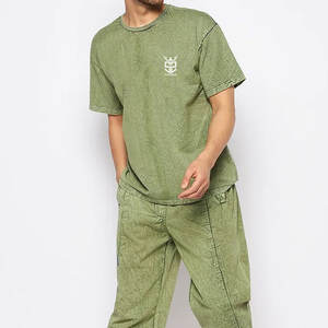 Créez votre propre logo imprimé sur des t-shirts pour hommes en coton 100% effet délavé, coupe ample, style décontracté, dernier design de t-shirt effet délavé pour hommes - Product Image 5