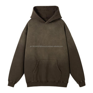 Sweat à capuche vintage délavé à l'acide, sans cordon, en molleton français 100% coton, avec logo personnalisé - Product Image 6