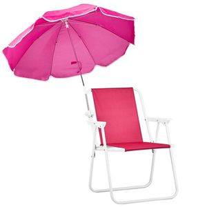 Chaise de plage pliable légère et portable avec parasol, capacité de 265 lb pour adultes, voyages, pique-niques, concerts - Product Image 3