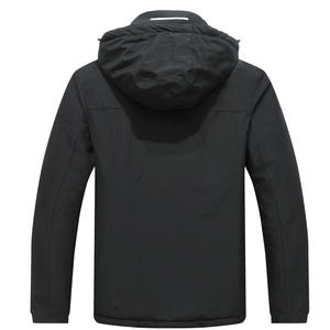 Men's Black Hooded <b>Waterproof</b> Ski <b>Jacket</b> <b>Fleece</b> <b>Lined</b> Zipper Closure Gore-Tex Material Outdoor Wear - Product Image 2