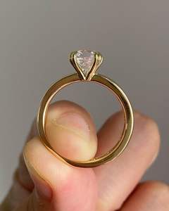 Anillo de Boda de Oro Sólido de 14k con Corte Antiguo de Mina, Estilo Doble Punta, con Banda a Juego y Diamantes Cultivados en Laboratorio - Product Image 2