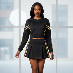 Ropa de Animadoras Más Vendida, Uniformes Personalizados con la Identidad del Equipo, Uniformes de Animadoras Sexys con Falda sin Mangas, Ropa Deportiva para Equipos - Product Image 5