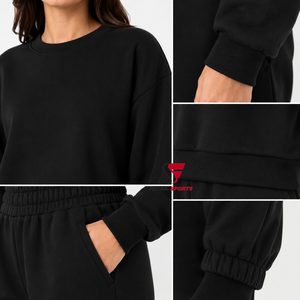 Sweat-shirt femme haut de gamme, vêtement décontracté, coupe ample, intérieur en polaire doux et respirant, tissu doux et chaud, mode quotidienne, confort. - Product Image 6