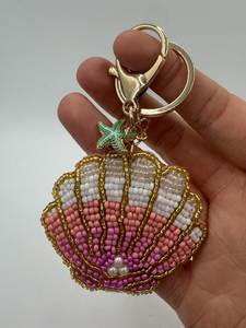 Beautiful Handcrafted Embroidered Beaded <b>Keychain</b> Stylish Bag Charm and Key Holder Gift - Product Image 1