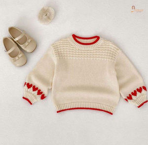 เสื้อคาร์ดิแกนเด็กถักนิตติ้งแขนยาวลายสัตว์น่ารัก ผ้าฝ้าย 100% แขนพอง  รักษ์โลก เสื้อเด็กผู้หญิงสำหรับฤดูใบไม้ร่วง - Product Image 1