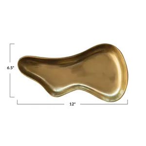Bol en métal artisanal haut de gamme avec finition martelée pour une présentation élégante sur table, plateau à texture design pour la vente au détail de luxe - Product Image 4
