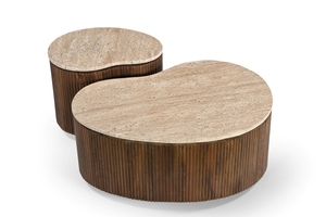 Ensemble de table basse en marbre travertin de haute qualité - Product Image 3