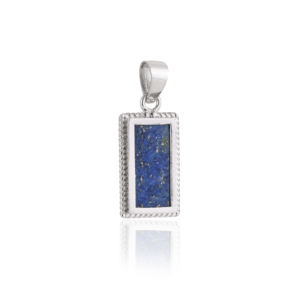 Pendentif solitaire authentique en lapis-lazuli, argent sterling 925, forme géométrique, style classique, bijoux artisanaux raffinés - Product Image 6