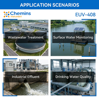 Sonde optique d'analyse de l'eau à faible consommation d'énergie Chemins, protection IP68, coque de capteur en acier inoxydable 316L, pour rivières et lacs, 12-24VDC
