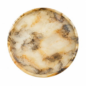 Plateau de service décoratif abstrait moderne en résine ambre dorée, fait main, artisanat impérial, pour la maison, la vanité, les bijoux, le café - Product Image 5