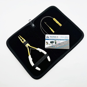 ORHA INTERNATIONAL Stainless Steel <b>Hair</b> <b>Extension</b> Pliers Kit Tool Set for Commercial Use Installation Removal <b>White</b> Handle Gold - Product Image 5