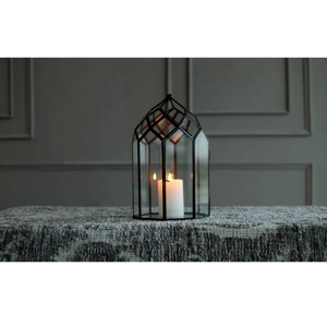 Great Quality Geometric <b>Candle</b> <b>Lantern</b> Handmade Metal And Clear Glass Hanging Decorative <b>Candle</b> Holder For Home Decor And Events - Product Image 1