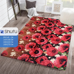 Tapis modernes Shufu Flanelle douce et brillante avec mousse haute densité Polyester Motif abstrait Fabriqué à la machine - Product Image 4