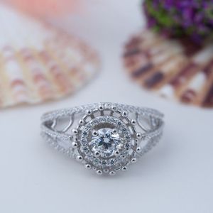 Anillo de Plata de Ley 925 con Moissanita, Anillo Doble, Hermosa Joyería de Plata de Ley, Anillo de Joyería para Mujer - Product Image 1