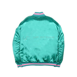 เสื้อแจ็คเก็ตซาตินคุณภาพพรีเมียมสำหรับผู้ชาย ออกแบบเองได้ สไตล์ Letterman เบสบอล บอมเบอร์ ระบายอากาศได้ดี เป็นมิตรกับสิ่งแวดล้อม ซับในนุ่ม ทันสมัย - Product Image 2
