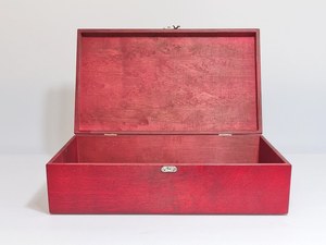 Boîte à bijoux rectangulaire en bois HASAN CRAFT, finition laquée rouge, fermoir en acier inoxydable, design classique écologique, rangement pour chambre à coucher - Product Image 3