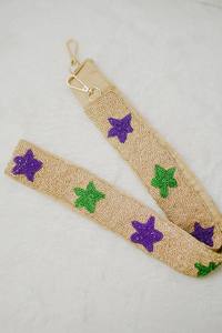 Correa de bolso hecha a mano con cuentas y estrellas bordadas, ajustable, para hombro o cruzada, cadena de repuesto para carteras, ideal para festivales. - Product Image 3