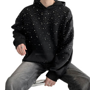 Best Selling Premium Quality <b>Pullover</b> <b>Men</b> Rhinestone Hoodies Basics New Design 100% Cotton Rhinestone Hoodies For <b>Men</b> - Product Image 5