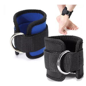 Correa de tobillo ajustable de neopreno para fitness con protección completa para máquina de cable, sujeción tipo manguito y doble anillo en D - Product Image 3