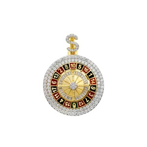 Colgante de Plata 925 Bañado en Oro Blanco con Moissanita de 6-8CT, Diseño Elegante, Estilo Hip Hop, Engaste de Garras, Personalizable, Certificado GRA - Product Image 1