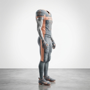 Custom Gray Peach American Football Jersey <b>Padded</b> <b>Pants</b> Set Team Uniform Sportswear Wholesale Manufacturer Supplier - Product Image 3