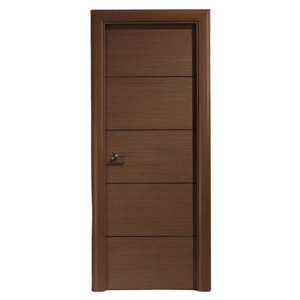 Puertas Interiores con Marco de Madera Ecológica Compuesta, Decorativas, Precolgadas, de WPC, Fáciles de Instalar, Color Nogal, Resistentes al Agua, para Dormitorio - Product Image 1