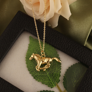 New arrival dainty horse charm pendant necklace gold plated brass <b>animal</b> jewelry <b>for</b> equestrian <b>lovers</b> <b>gift</b> everyday accessory - Product Image 5